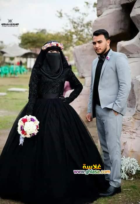 اول عروسة مصرية ترتدي فستان زفاف اسود 2018