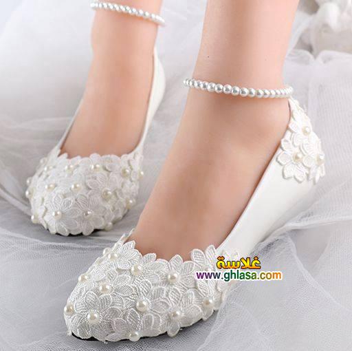 صور حذاء فستان الزفاف الابيض 2018